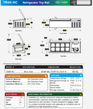 Load image into Gallery viewer, 46" Top Rail Refrigerator
