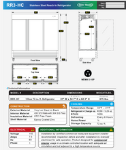 Load image into Gallery viewer, Three (3) Door Reach-In Refrigerator RR3-HC
