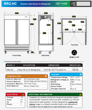 Load image into Gallery viewer, Serv-Ware RR2-HC Reach-In Refrigerator
