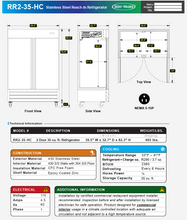 Load image into Gallery viewer, Serv-Ware RR2-35-HC Reach-In Refrigerator
