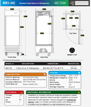 Load image into Gallery viewer, Serv-Ware RR1-HC Reach-In Refrigerator
