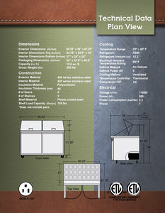 60" 2 Door Mega Top Sandwich Unit