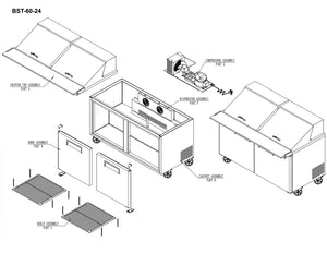 60" 2 Door Mega Top Sandwich Unit