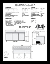 Load image into Gallery viewer, 72&quot; 3 Door Sandwich/Salad Prep Refrigerator
